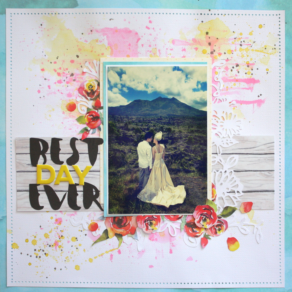 Best day ever scrapbook layout using altenew reflections kit